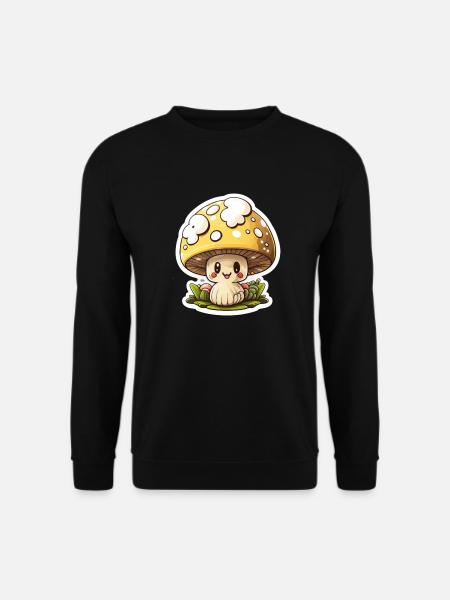 Funny cartoon mushroom - Unisex Sweatshirt - black
