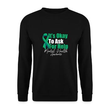 Its Okay Mental Health Bewusstsein Gesundheit - Unisex Pullover - Schwarz - Vorne - Alina (178cm) & Michal (187cm)