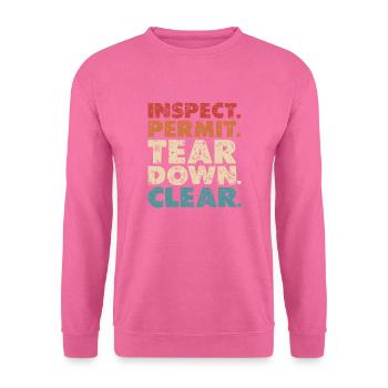 Inspect Permit Tear Down Clear - Unisex Pullover - Pink - Vorne