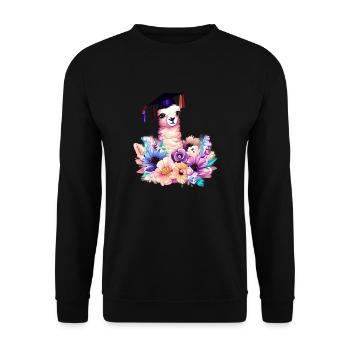 Certificat de fin d’études en alpaga - Sweat-shirt Unisexe - noir - Devant - Alina (178cm) & Michal (187cm)