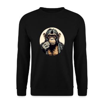 Haki le chimpanzé - Sweat-shirt Unisexe - noir - Devant - Alina (178cm) & Michal (187cm)