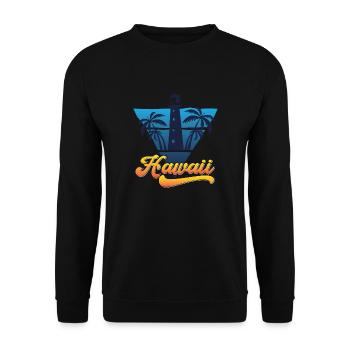 Hawaii Lighthouse Beach Design - Unisex Sweatshirt - black - Front - Alina (178cm) & Michal (187cm)