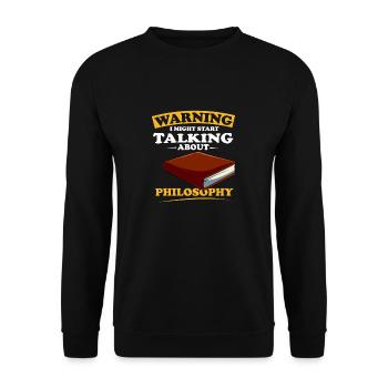 Philosophie Lehrer Poesie Wissenschaft Lesen Buch - Unisex Pullover - Schwarz - Vorne - Alina (178cm) & Michal (187cm)