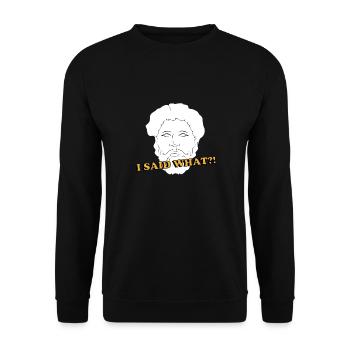 Philosophie Lehrer Poesie Wissenschaft Sokrates - Unisex Pullover - Schwarz - Vorne - Alina (178cm) & Michal (187cm)
