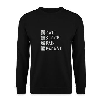 Eat Sleep Raid Repeat - pour tous les fans de Viking - Sweat-shirt Unisexe - noir - Devant - Alina (178cm) & Michal (187cm)