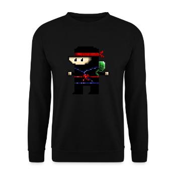 Pixel ninja warrior - Unisex Sweatshirt - black - Front - Alina (178cm) & Michal (187cm)
