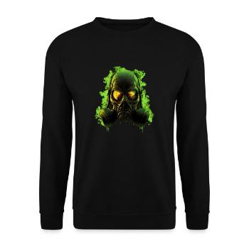 Gas Mask Green - Unisex Sweatshirt - black - Front - Alina (178cm) & Michal (187cm)