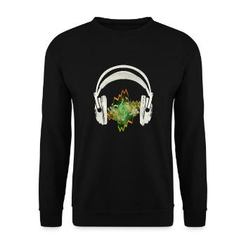 Heartbeat Headphone Heartbeat Headphones Music - Unisex Sweatshirt - black - Front - Alina (178cm) & Michal (187cm)