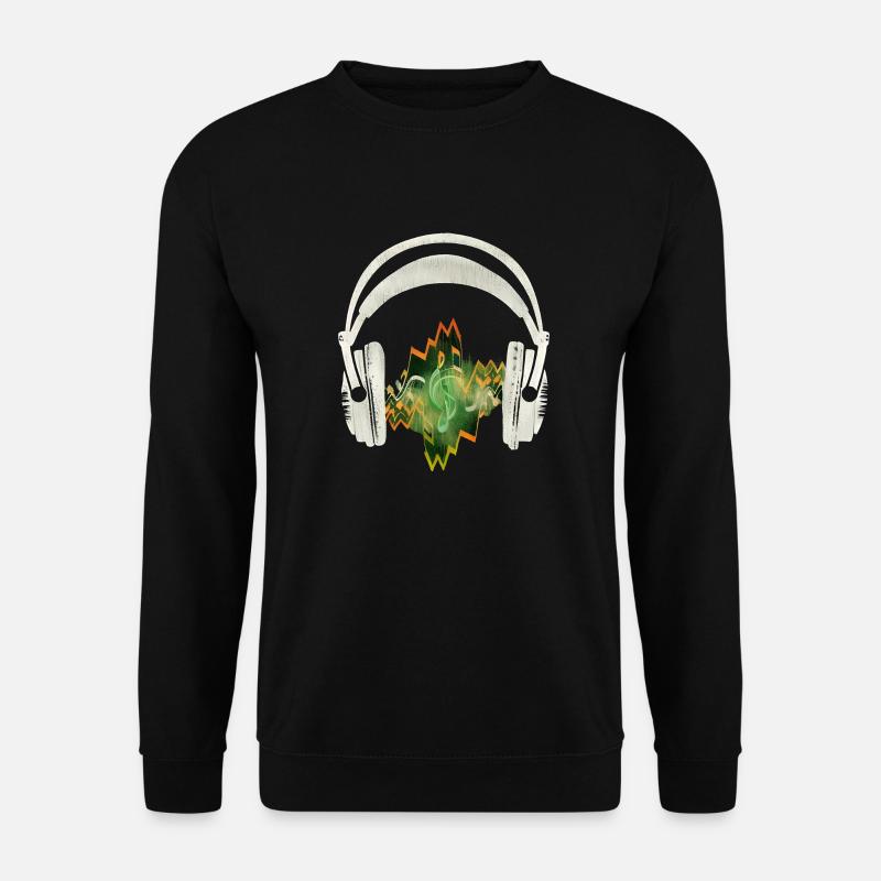 Herzschlag-Kopfhörer Herzschlag-Kopfhörer Musik - Unisex Pullover - Schwarz