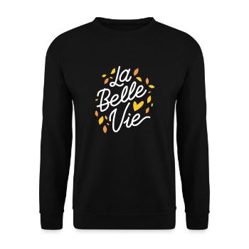 La belle vie - Sweat-shirt Unisexe - noir - Devant - Alina (178cm) & Michal (187cm)