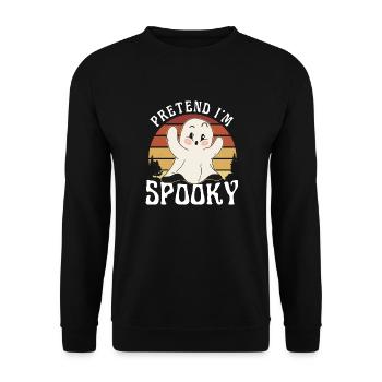 Costume d’Halloween fantôme groovy mignon, faire semblant que je suis - Sweat-shirt Unisexe - noir - Devant - Alina (178cm) & Michal (187cm)