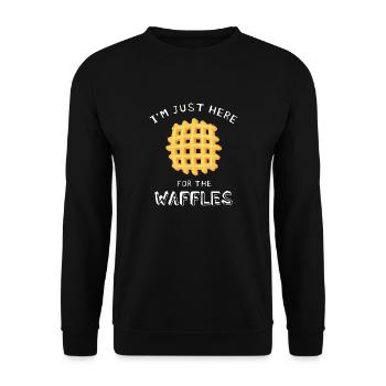 I'm Just Here For The Waffles Waffle Foodie - Unisex Sweatshirt - black - Front - Alina (178cm) & Michal (187cm)