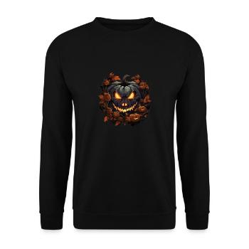 Citrouille d’Halloween - Sweat-shirt Unisexe - noir - Devant - Alina (178cm) & Michal (187cm)