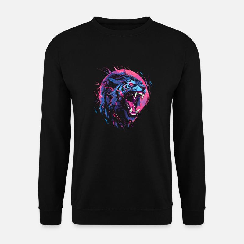Synthwave Tiger - Unisex Pullover - Schwarz