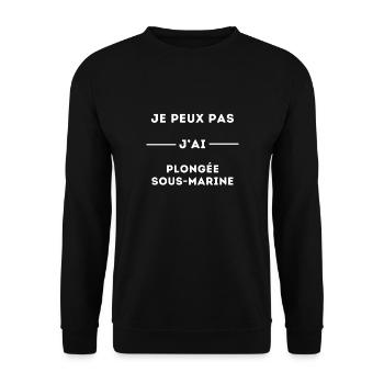 Je peux pas j'ai plongée sous marine - Sweat-shirt Unisexe - noir - Devant - Alina (178cm) & Michal (187cm)