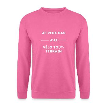 Je peux pas j'ai vélo tout terrain - Sweat-shirt Unisexe - rose - Devant