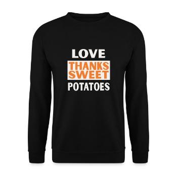 Love Thanks Sweet Potatoes Funny Autumn Fall - Unisex Sweatshirt - black - Front - Alina (178cm) & Michal (187cm)