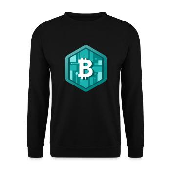 B Crypto Logo - Unisex Sweatshirt - black - Front - Alina (178cm) & Michal (187cm)