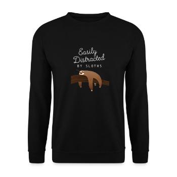 Easily Distracted By Sloth's Sloth - Unisex Sweatshirt - black - Front - Alina (178cm) & Michal (187cm)