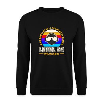 Level 39 - Unisex Sweatshirt - black - Front - Alina (178cm) & Michal (187cm)