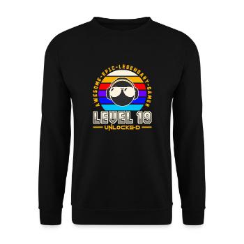 Level 19 - Unisex Sweatshirt - black - Front - Alina (178cm) & Michal (187cm)