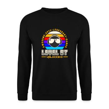 Level 57 - Unisex Sweatshirt - black - Front - Alina (178cm) & Michal (187cm)