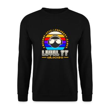Level 77 - Unisex Sweatshirt - black - Front - Alina (178cm) & Michal (187cm)