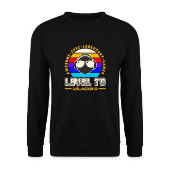 Level 70 - Unisex Sweatshirt - black - Front - Alina (178cm) & Michal (187cm)