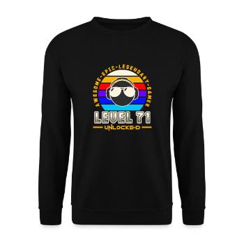 Level 71 - Unisex Sweatshirt - black - Front - Alina (178cm) & Michal (187cm)