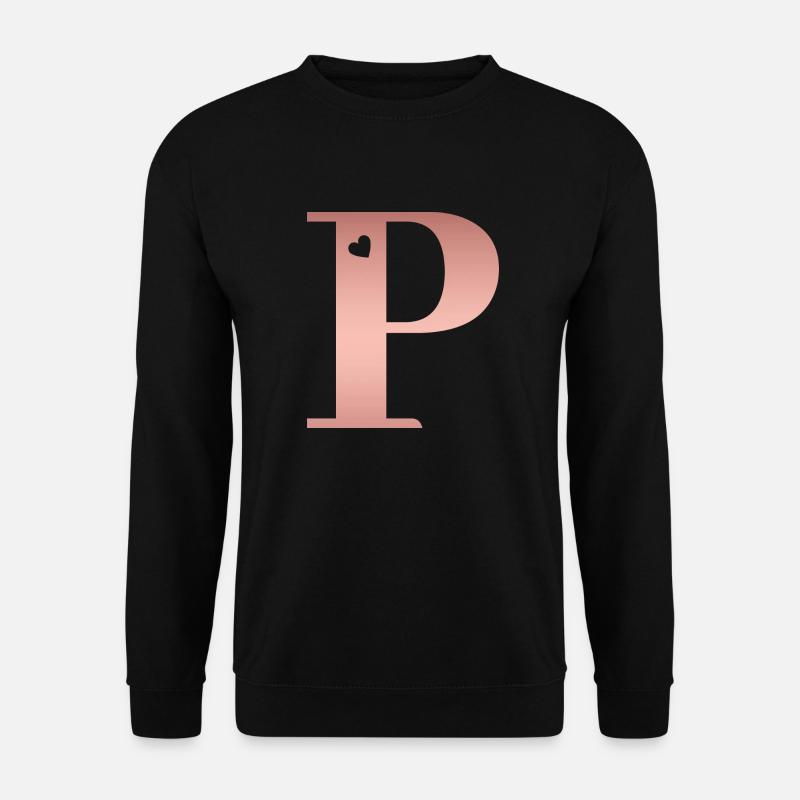 Buchstabe P roségold - Unisex Pullover - Schwarz