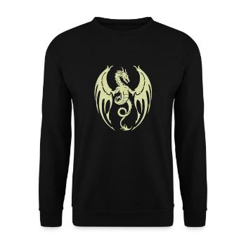 Fantasy Dragon Anime Dragon Head Mythical reptile - Unisex Sweatshirt - black - Front - Alina (178cm) & Michal (187cm)