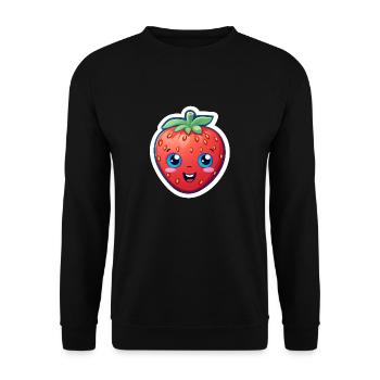 Erdbeere Anime - Unisex Pullover - Schwarz - Vorne - Alina (178cm) & Michal (187cm)