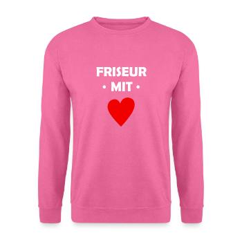 Friseur mit Herz - Haare schneiden - Haarschnitt - Unisex Pullover - Pink - Vorne