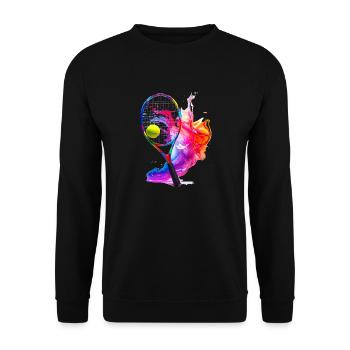 Tennis, a sport that is fun and keeps you fit - Unisex Sweatshirt - black - Front - Alina (178cm) & Michal (187cm)
