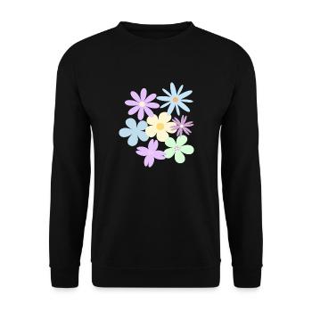 Flowers - Unisex Sweatshirt - black - Front - Alina (178cm) & Michal (187cm)