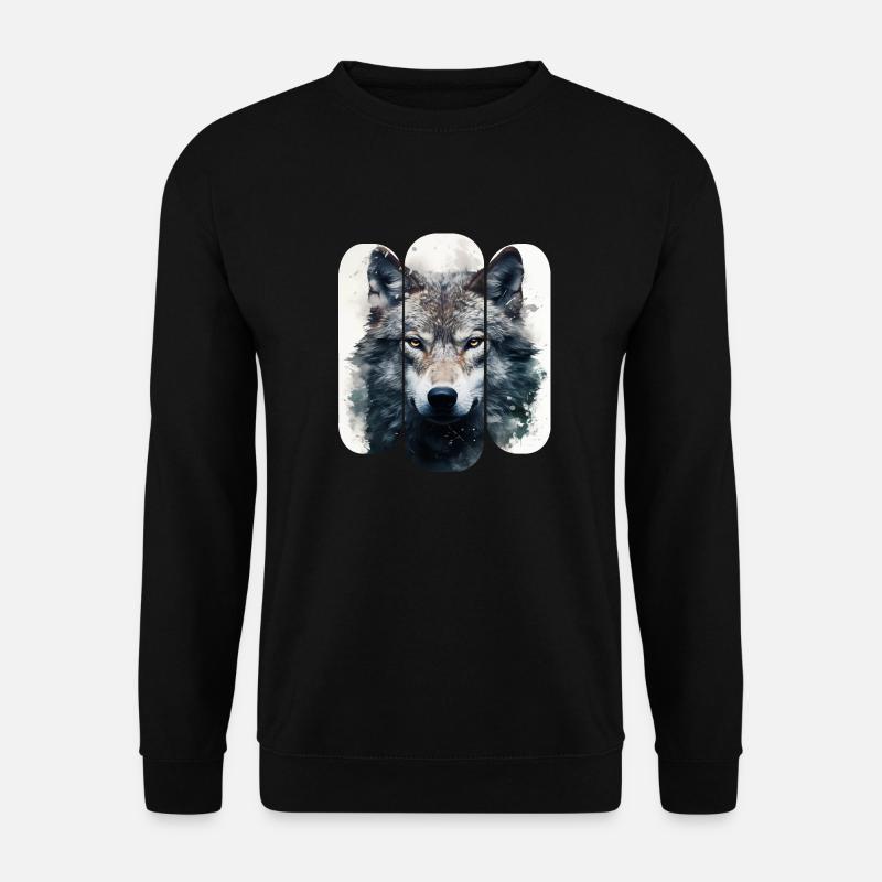 Wolf im Schnee Stammesdesign - Unisex Pullover - Schwarz