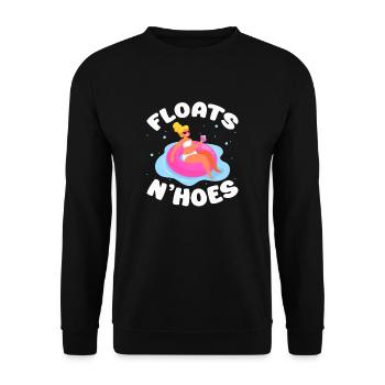 Floats' n’Hoes Summer Party Cocktail River Tubing - Sweat-shirt Unisexe - noir - Devant - Alina (178cm) & Michal (187cm)