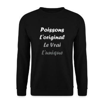 poissons - Sweat-shirt Unisexe - noir - Devant - Alina (178cm) & Michal (187cm)