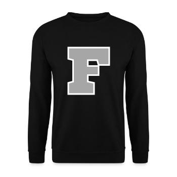 Buchstabe f sport - Unisex Pullover - Schwarz - Vorne - Alina (178cm) & Michal (187cm)