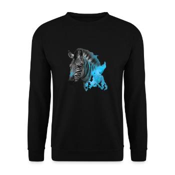 zebra - Unisex Pullover - Schwarz - Vorne - Alina (178cm) & Michal (187cm)