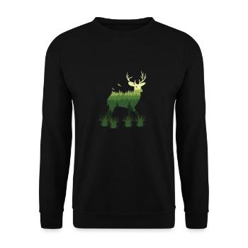 Cerf de la nature - Sweat-shirt Unisexe - noir - Devant - Alina (178cm) & Michal (187cm)