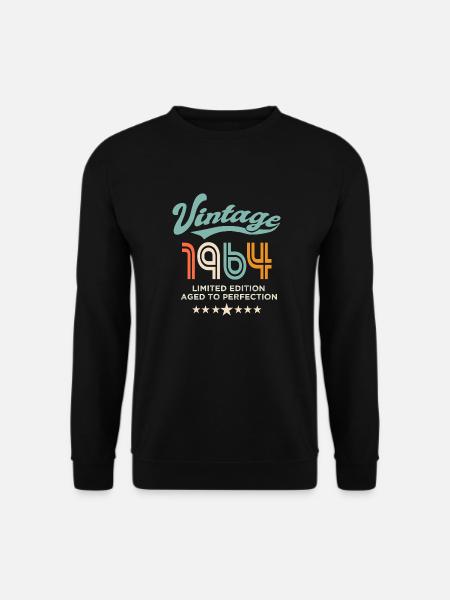 Jahrgang 1964 Geburtstag 1964 60 Jahre alt - Unisex Pullover - Schwarz