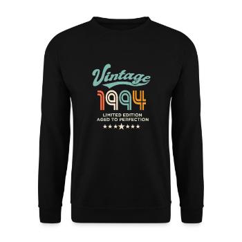 Jahrgang 1994 Geburtstag 1994 30 Jahre alt - Unisex Pullover - Schwarz - Vorne - Alina (178cm) & Michal (187cm)