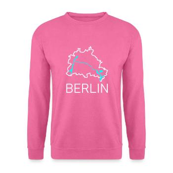 Berlin Karte - Unisex Pullover - Pink - Vorne