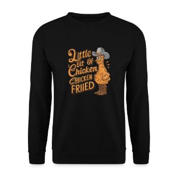 A Little Bit of Chicken Fried - Unisex Sweatshirt - black - Front - Alina (178cm) & Michal (187cm)