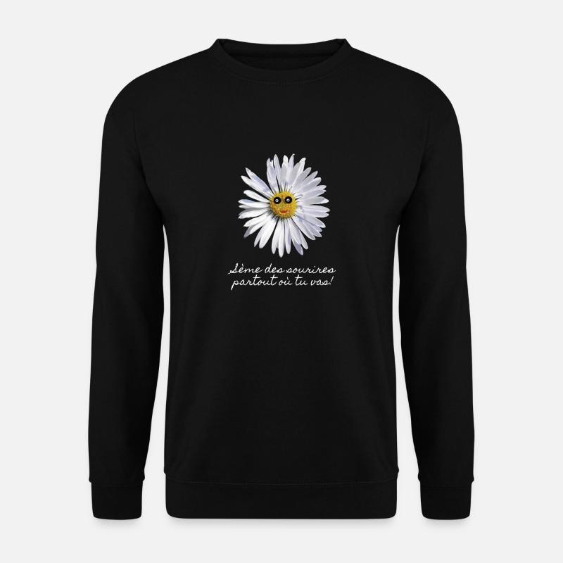 Smiling Daisy - Unisex Sweatshirt - black