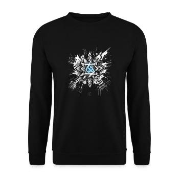 Blumenmuster YOU - Unisex Pullover - Schwarz - Vorne - Alina (178cm) & Michal (187cm)