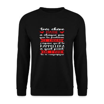 Mamie on t' aime cadeau fête des grands-mères - Sweat-shirt Unisexe - noir - Devant - Alina (178cm) & Michal (187cm)