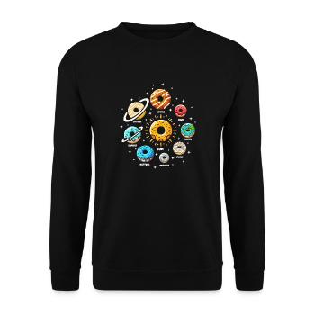Système solaire de beignets amusants et délicieux - Sweat-shirt Unisexe - noir - Devant - Alina (178cm) & Michal (187cm)