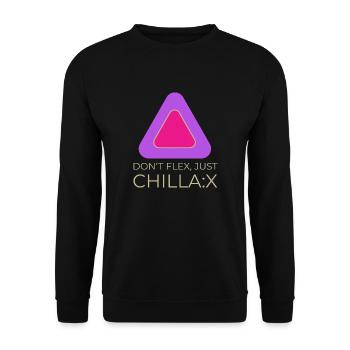 Don‘t flex, just chillax - Unisex Pullover - Schwarz - Vorne - Alina (178cm) & Michal (187cm)